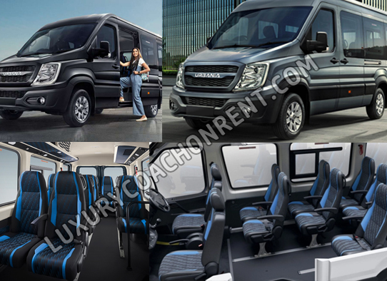 16 seater force urbania luxury mini van hire in delhi