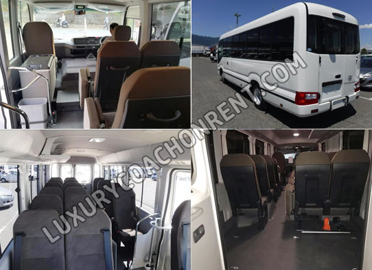 14 16 seater toyota coaster luxury mini coach hire in delhi
