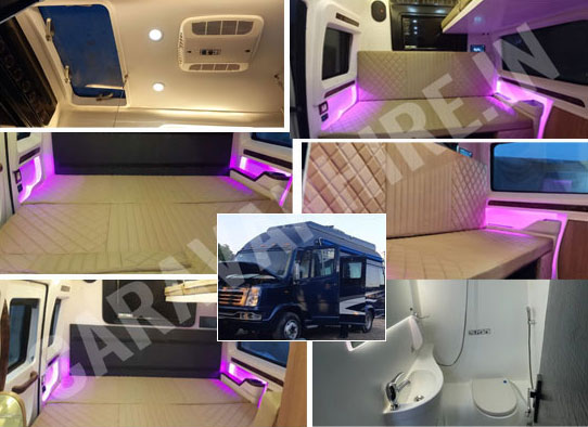 8 seater force traveller luxury caravan on rent in delhi